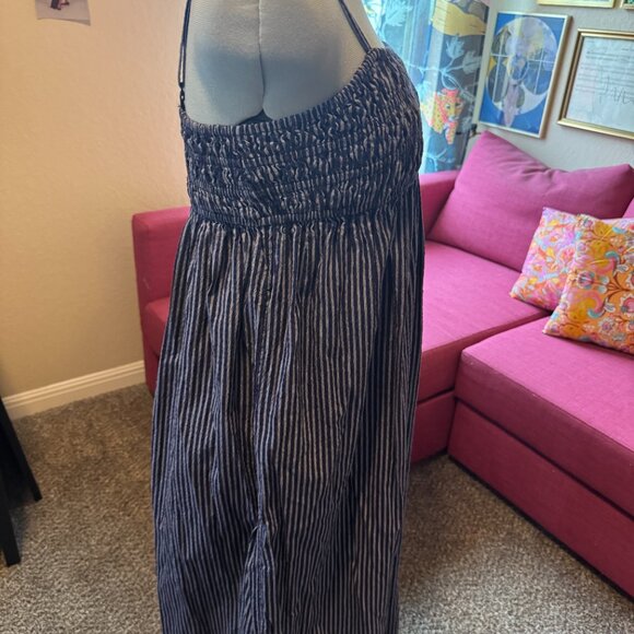 A New Day Navy Striped Smocked Maxi Dress – Size M - Picture 4 of 5